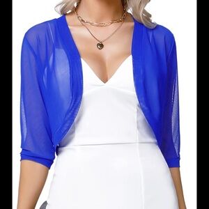 Elegant Sheer Blue Women's Blazer